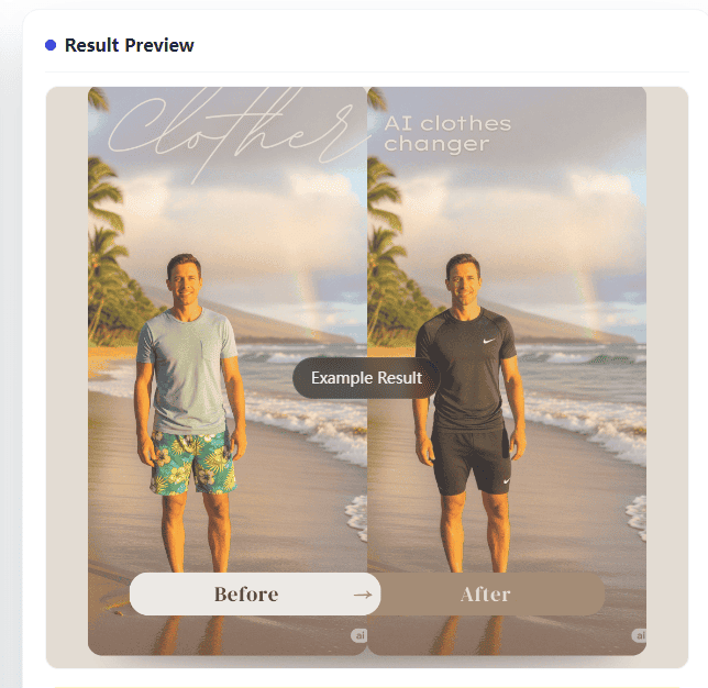Step 3: Downloading final high-resolution photo with new clothes