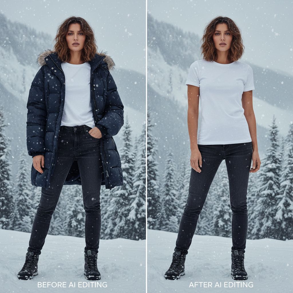 AI Clothes Eraser Before and After